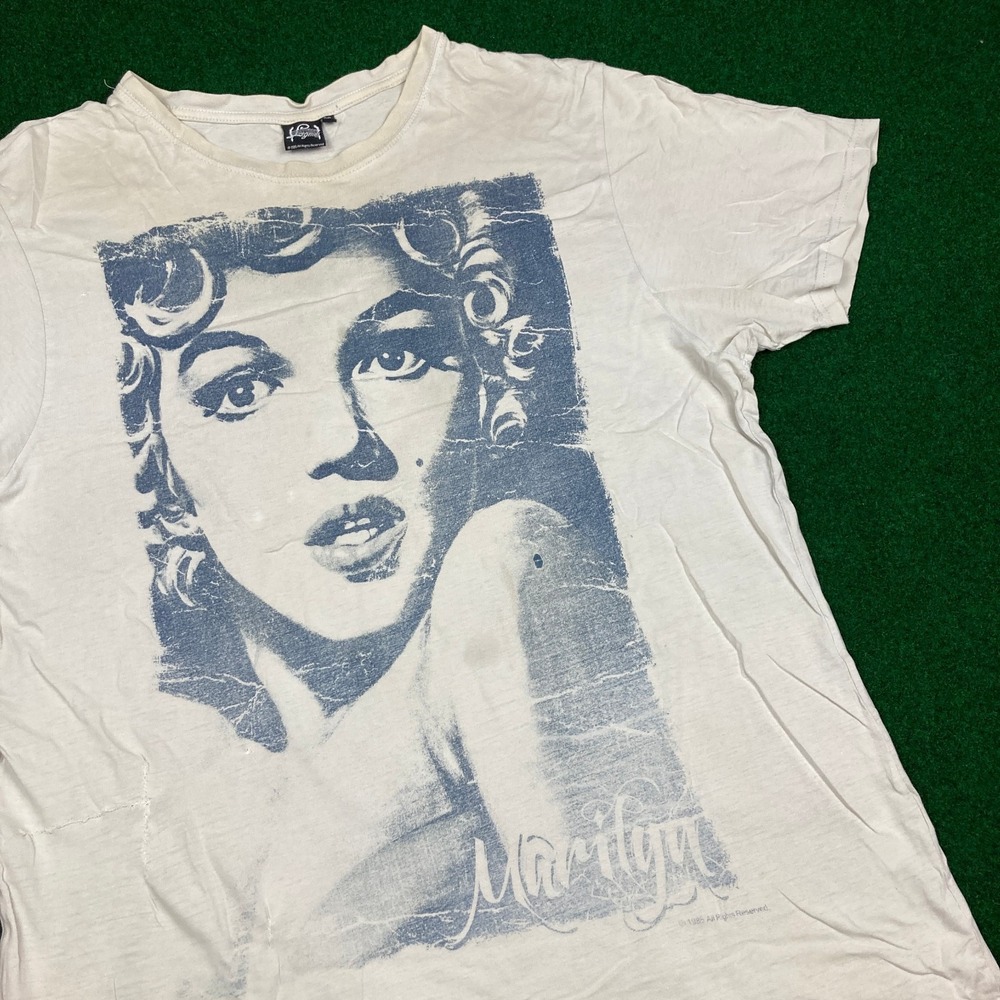 Vintage Marilyn Monroe Shirt Mens XXL White 1985 Big Print Model Actress 80s Tee